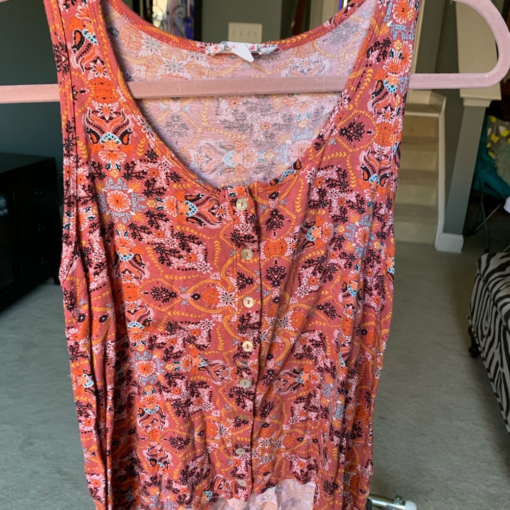 pink rose flowery tank top